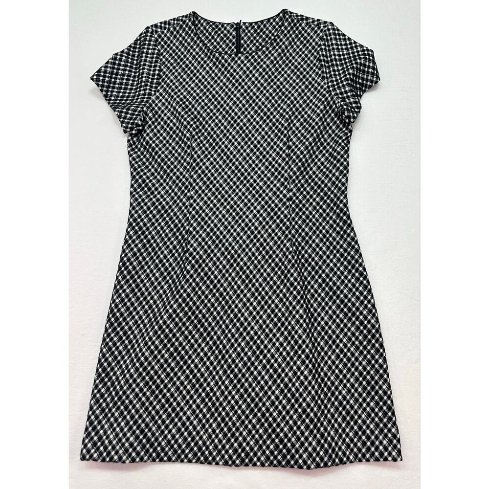 NWT SPANX Ponte Jacquard Plaid Mini Dress Black and White Size Medium - Picture 5 of 12